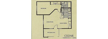the floor plan for a bedroom apartment with a bathroom and a closet