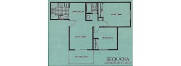 a floor plan of a house with a bedroom and a bathroom
