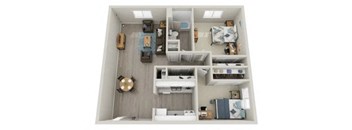 Two bedroom Floor Plan at The Meridian at Lakewood, Lakewood, Colorado
