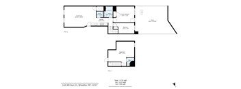 Floor plan for a 1215 square foot apartment.