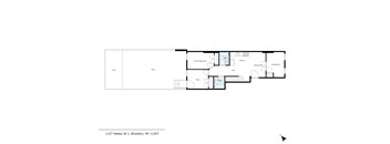 A drawing of a floor plan of an apartment at 1127 Halsey St 1, Brooklyn, NY 11207.