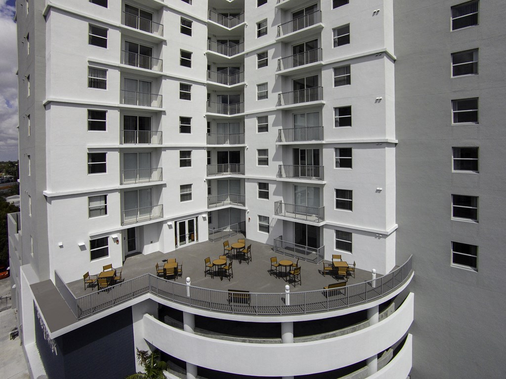 a view of the hotel from our balcony
