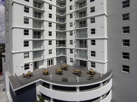a view of the hotel from our balcony