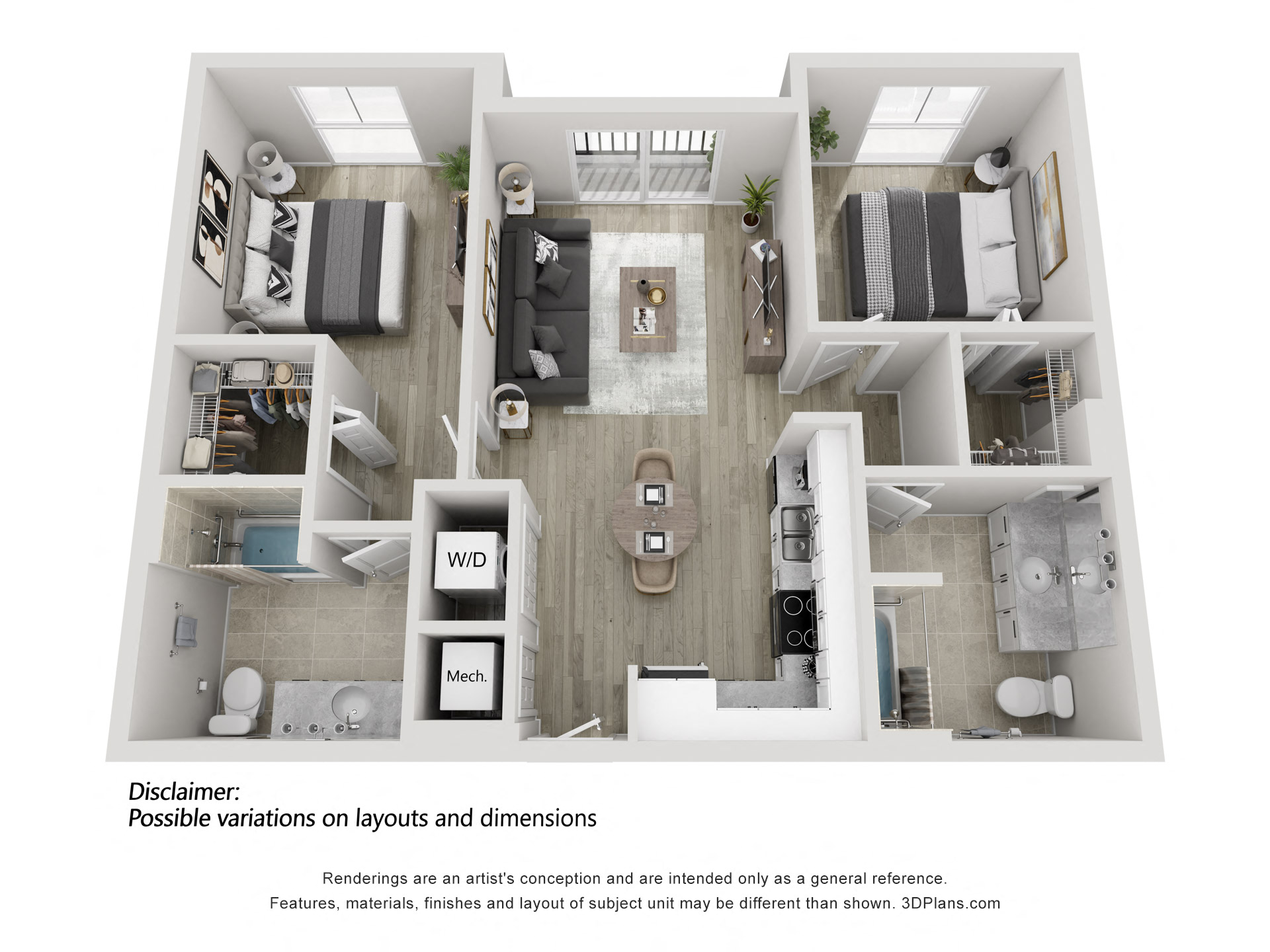 two bedroom floorplan