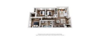 a 1 bedroom floorplan is shown with a wood floor