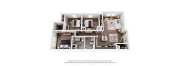 a 1 bedroom floorplan is shown with a wood floor