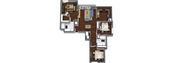a floor plan of a house with a wooden floor