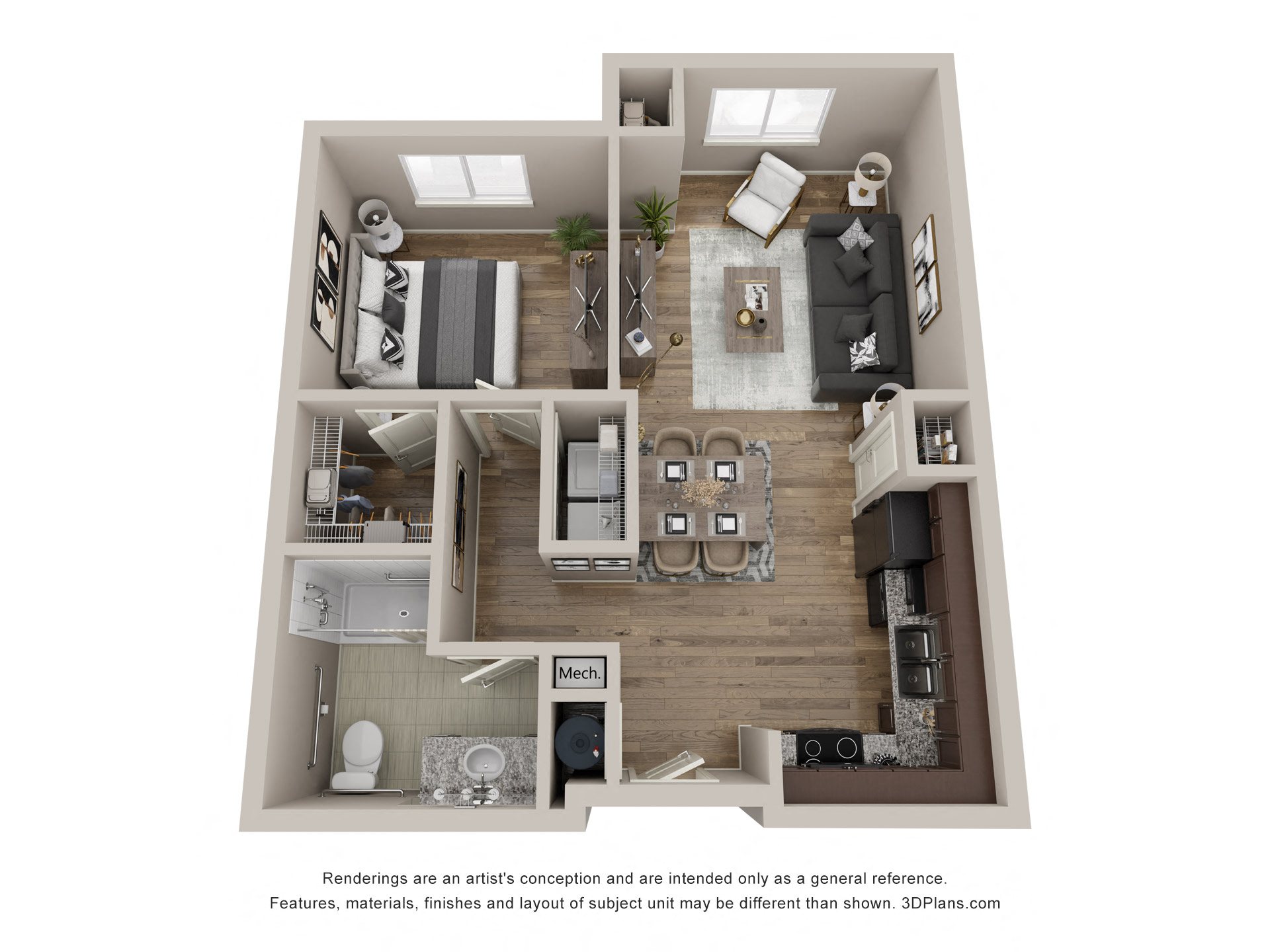 One Bedroom Floorplan