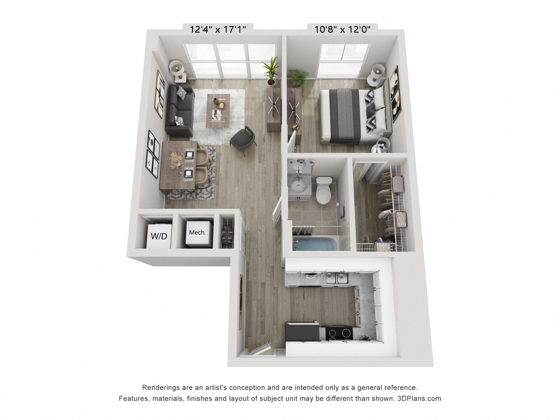 a 1 bedroom floor plan  sierra  2100 sq ft
