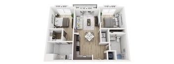 a floor plan of a 1 bedroom apartment