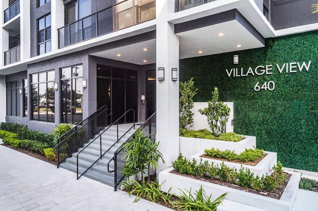 a view of the facade of village view 640