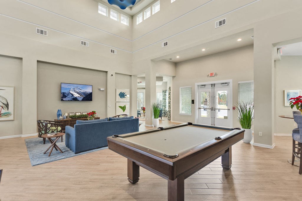 our apartments offer a clubhouse with a pool table