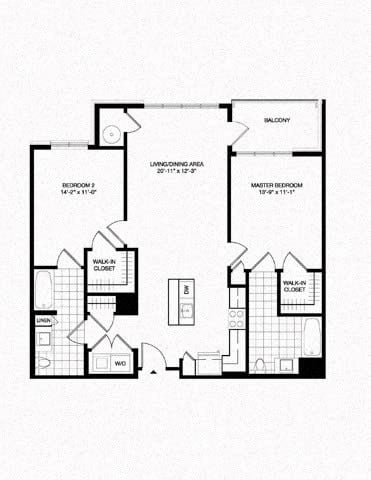 B2 Floor Plan at The Sheffield Englewood, Englewood