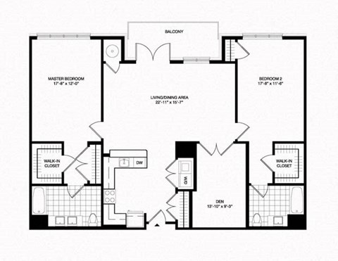 B8 Floor Plan at The Sheffield Englewood, Englewood, NJ, 07631