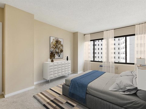 Modern bedroom  at Prospect Place, Hackensack, New Jersey