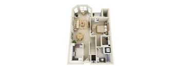 1 BR1 BA Loft Floor Plan at Prospect Place, Hackensack, NJ, 07601