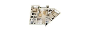 2 BRA Floor Plan at Prospect Place, Hackensack, 07601