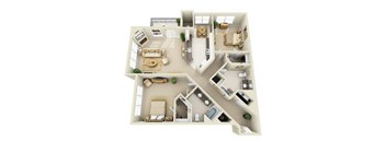 2 BRG Floor Plan at Prospect Place, Hackensack, NJ, 07601