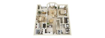 2 BR Loft Floor Plan at Prospect Place, Hackensack, NJ