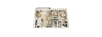 2BRB Floor Plan at Prospect Place, New Jersey