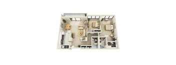2BRD Floor Plan at Prospect Place, New Jersey, 07601