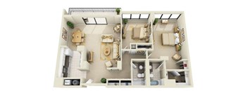 2BRGH Floor Plan at Prospect Place, Hackensack, NJ