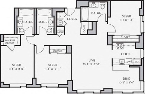 C1 Floor Plan at Shearwood Station, New York, 10801