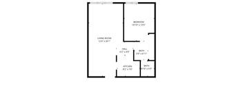 A black and white image of a floor plan for a house.
