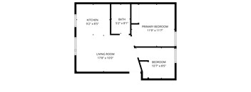 A black and white image of a floor plan for a house.
