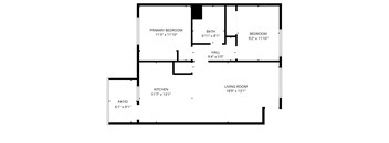 A black and white image of a floor plan for a house.