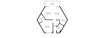A black and white image of a house floor plan.