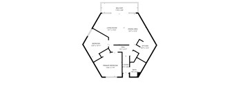 A black and white image of a floor plan for a house.