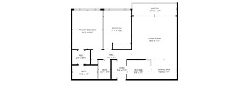 A black and white image of a floor plan for a house.