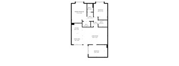 A black and white image of a floor plan for a house.
