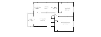 A black and white image of a floor plan for a house.