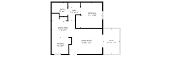 A black and white image of a floor plan for a house.