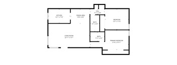 A black and white image of a floor plan for a house.