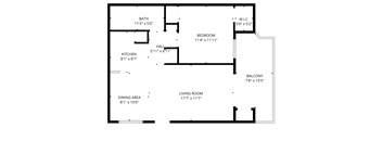 A black and white image of a floor plan for a house.