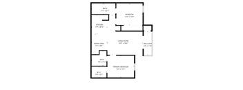 A black and white image of a floor plan for a house.