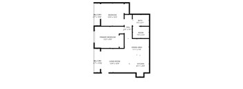 A black and white image of a floor plan for a house.