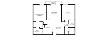 A black and white image of a floor plan for a home.