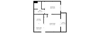 A black and white image of a floor plan for a house.