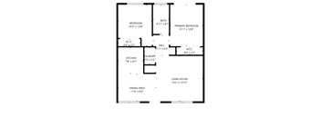 A black and white image of a floor plan for a house.