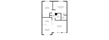 A black and white image of a floor plan for a house.