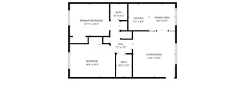 A black and white image of a floor plan for a house.