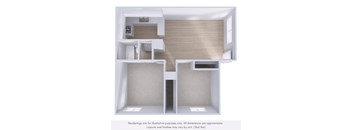 A 3D rendering of a modern, minimalist interior design.