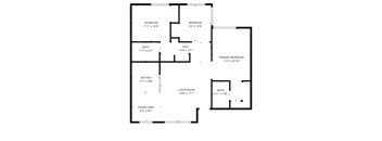 A black and white image of a floor plan for a house.