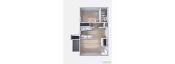 A modern kitchen with a sink, stove, and cabinets.