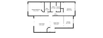 A black and white image of a floor plan for a house.