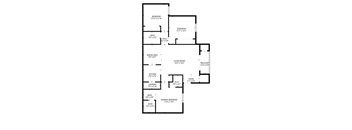 A black and white image of a floor plan for a house.
